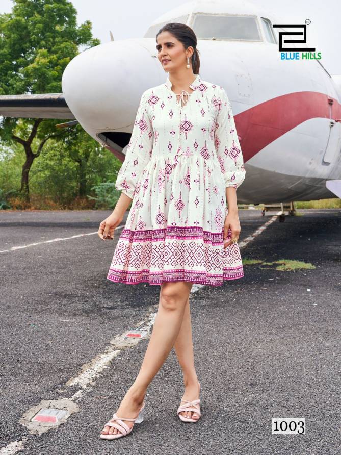 Netflix By Blue Hills Rayon Tunic Style Party Wear Kurtis Wholesale Price In Surat

